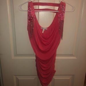 Coral dressy tank top